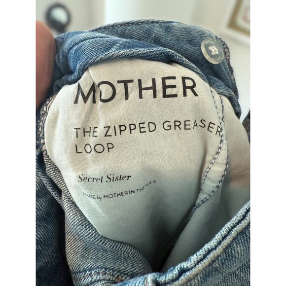 MOTHER The Zipped Greaser Loop Jeans High Rise Wash Secret Sister Womens Size 26 - Picture 9 of 9
